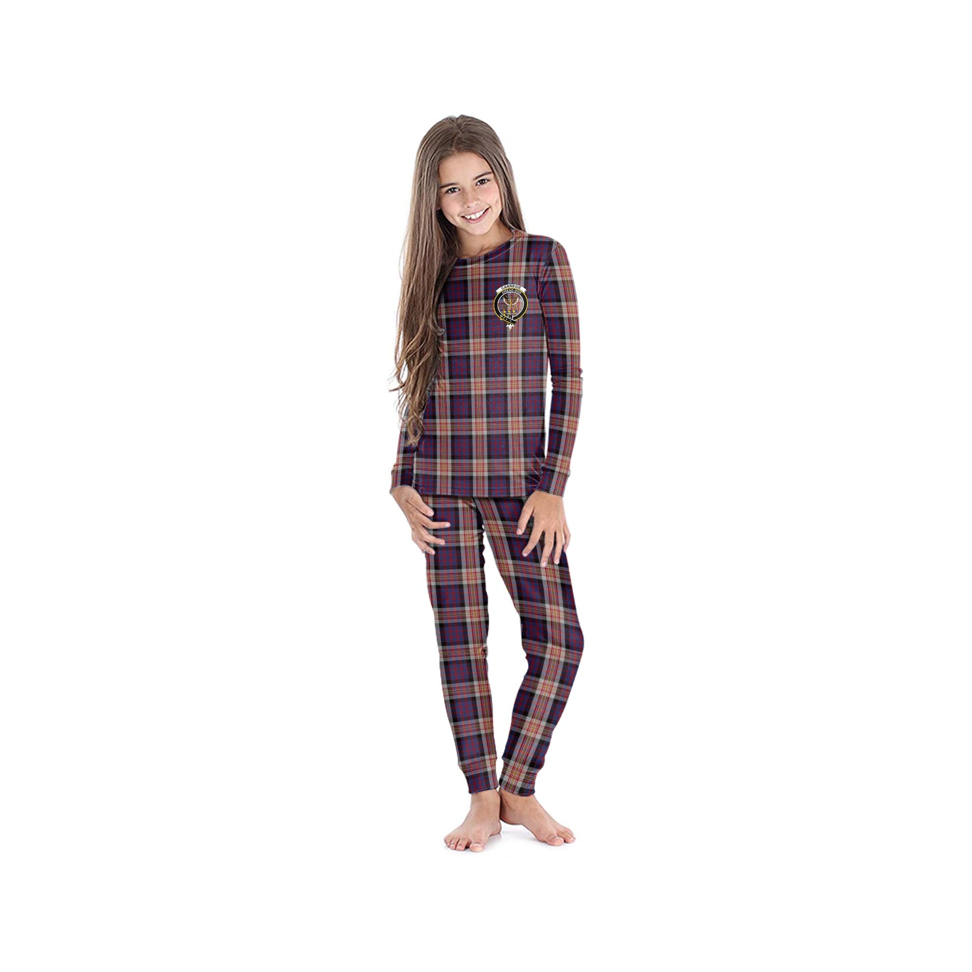 Carnegie Tartan Pajamas Family Set with Family Crest - Tartan Vibes Clothing