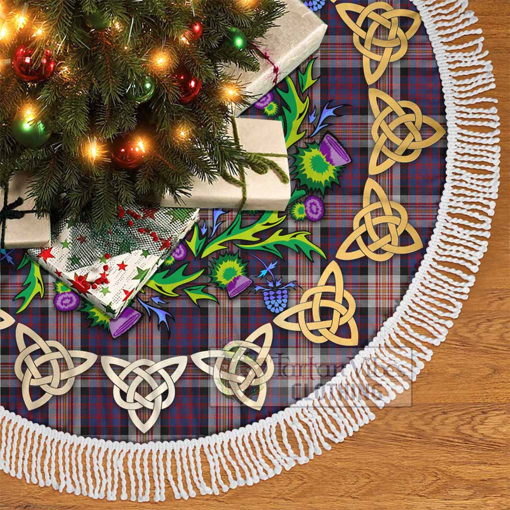 Carnegie Tartan Christmas Tree Skirt with Thistle Celtic Knot Style - Tartan Vibes Clothing