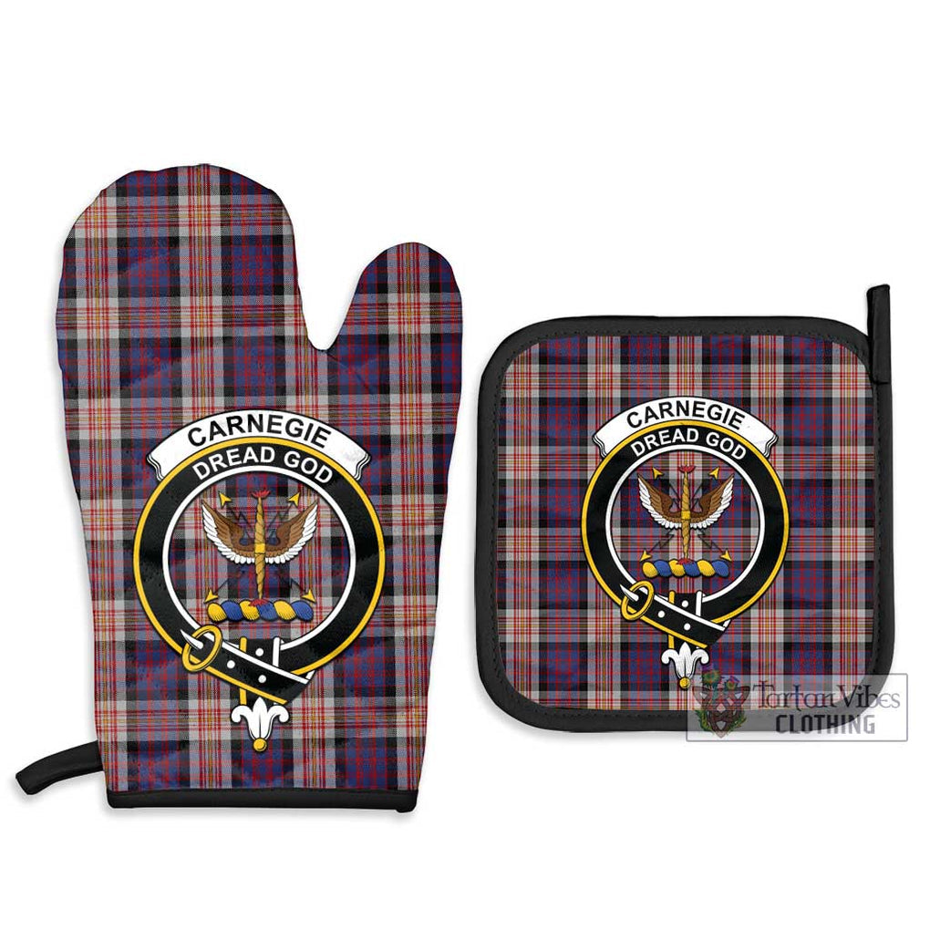 Carnegie Tartan Combo Oven Mitt & Pot-Holder with Family Crest - Tartan Vibes Clothing