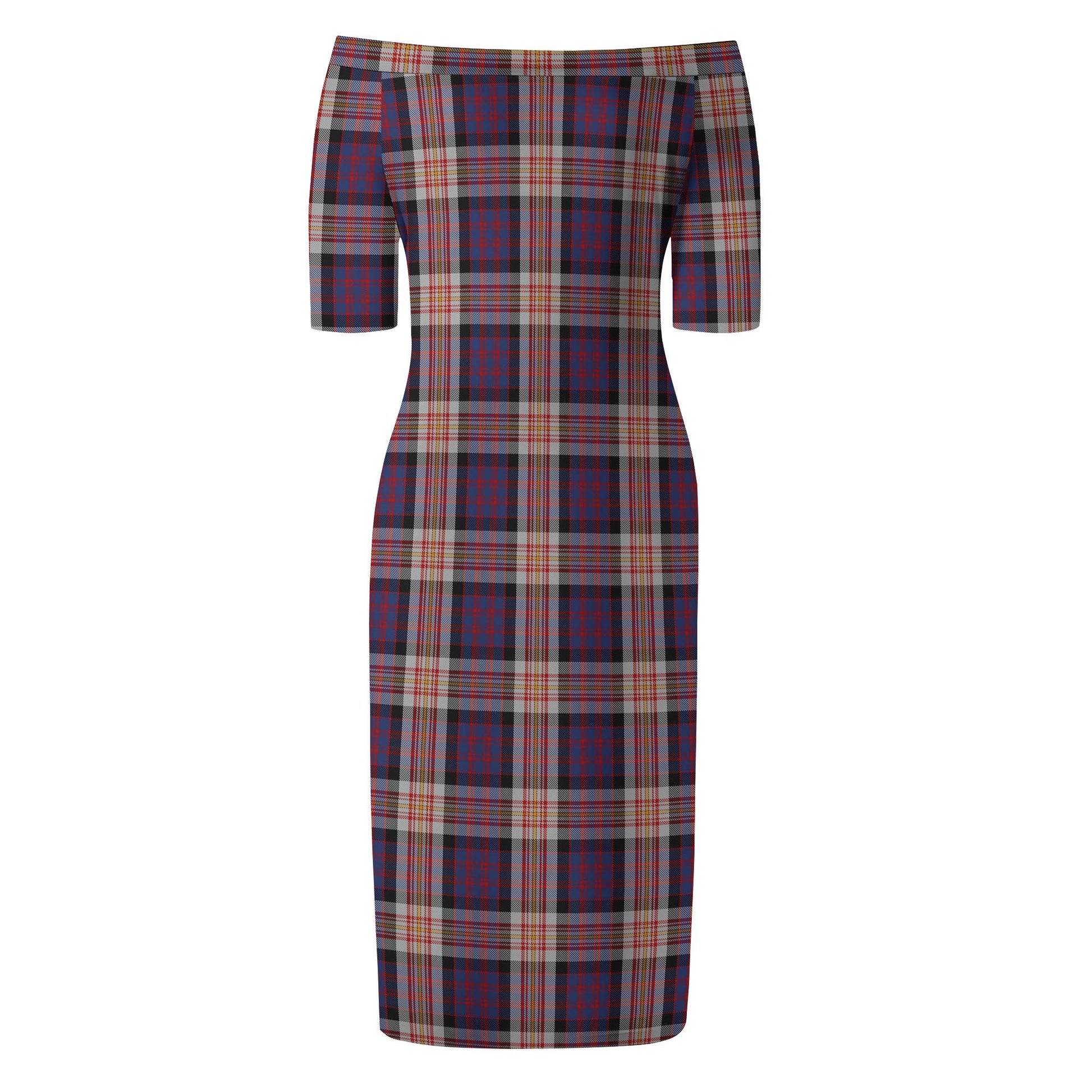 Carnegie Tartan Off Shoulder Lady Dress - Tartan Vibes Clothing