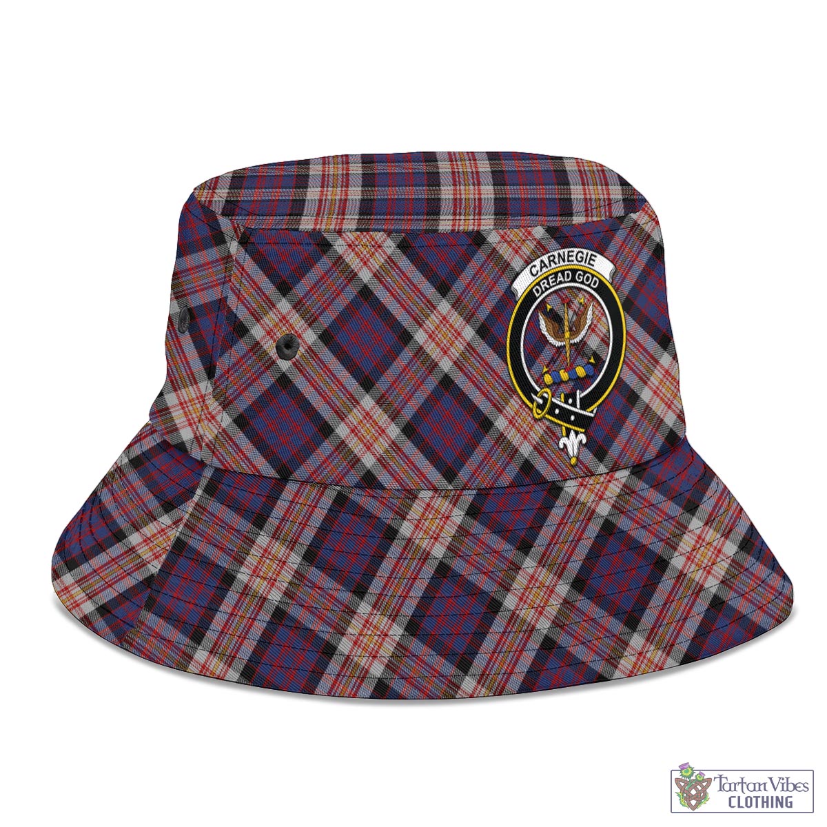 Carnegie Tartan Bucket Hat with Family Crest - Tartan Vibes Clothing