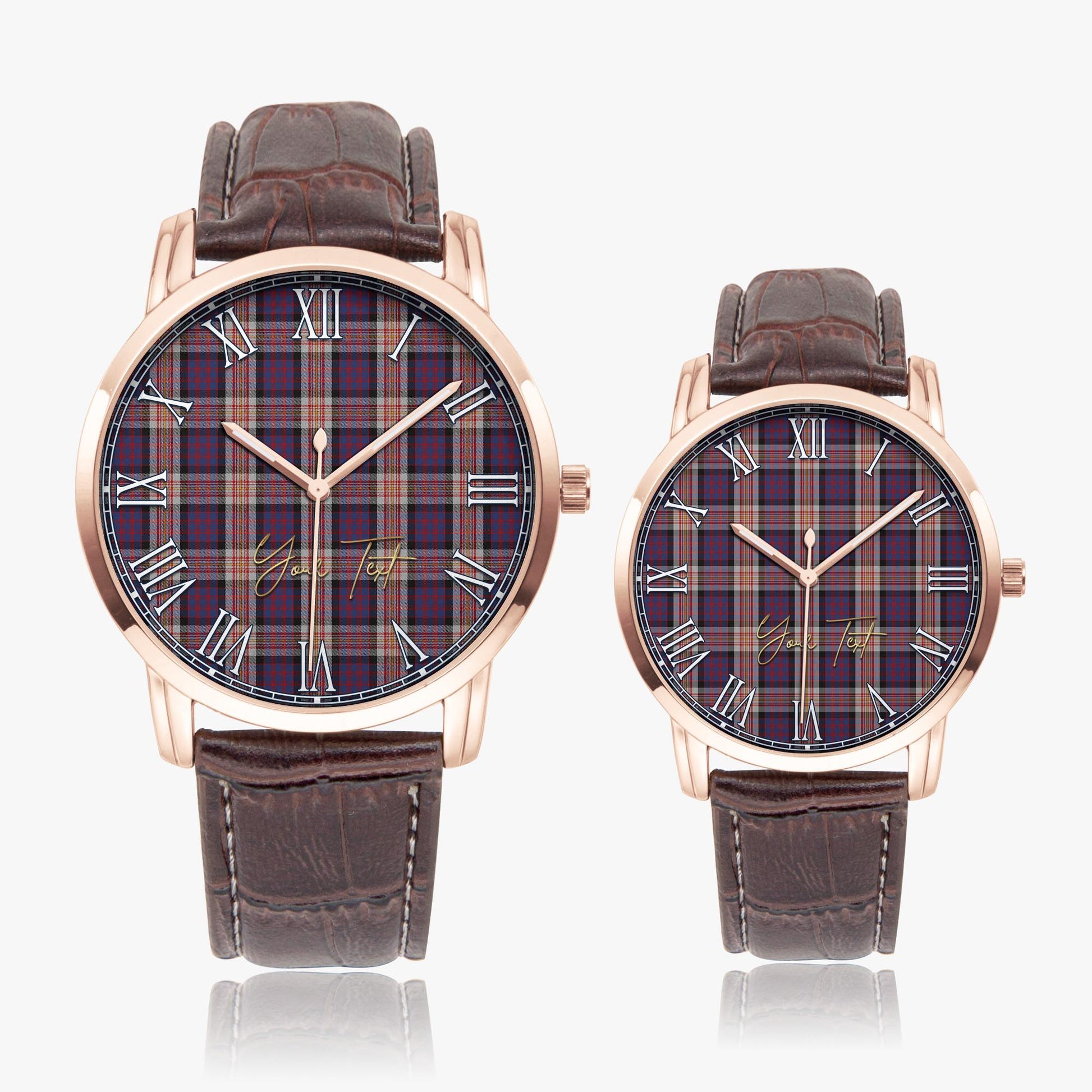 Carnegie Tartan Personalized Your Text Leather Trap Quartz Watch - Tartan Vibes Clothing