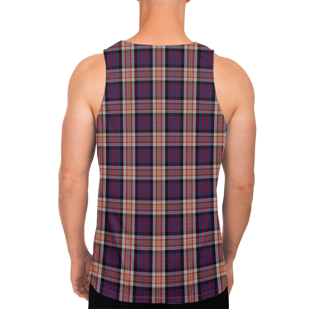 Carnegie Tartan Mens Tank Top with Family Crest - Tartan Vibes Clothing