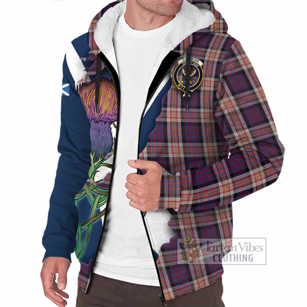 Carnegie Tartan Family Crest Sherpa Hoodie Scottish Thistle Celtic Inspired - Tartan Vibes Clothing