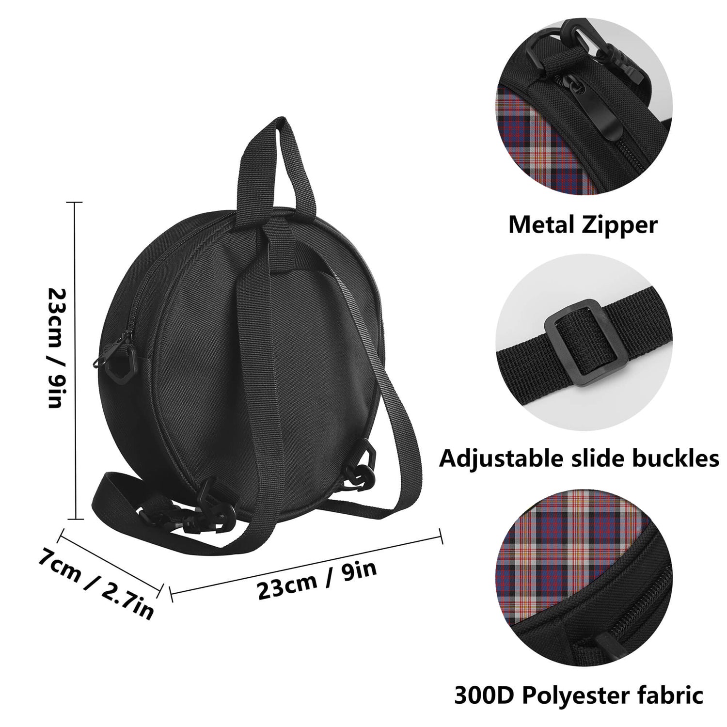 Carnegie Tartan Round Satchel Bags with Family Crest - Tartan Vibes Clothing