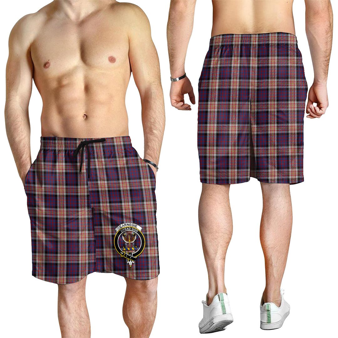 Carnegie Tartan Mens Shorts with Family Crest - Tartan Vibes Clothing