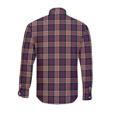 Carnegie Tartan Long Sleeve Button Up Shirt with Family Crest - Tartan Vibes Clothing