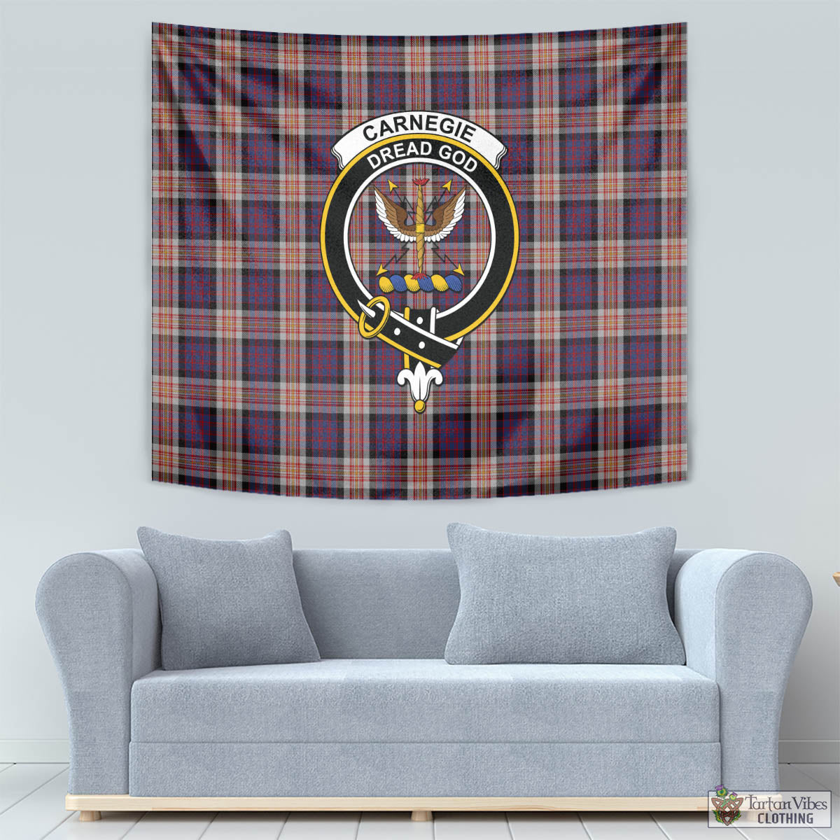 Carnegie Tartan Tapestry Wall Hanging and Home Decor for Room with Family Crest - Tartan Vibes Clothing