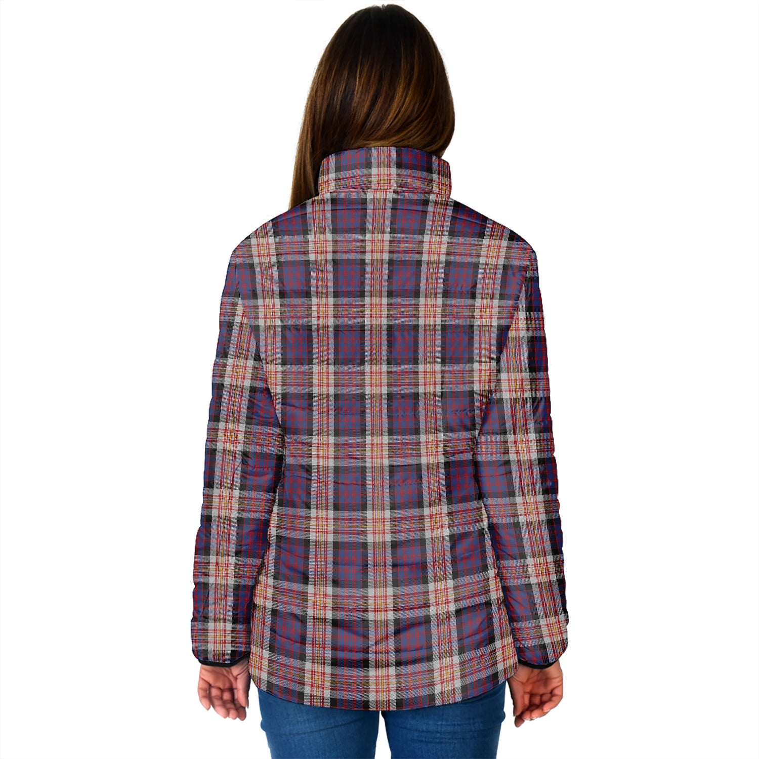Carnegie Tartan Padded Jacket with Family Crest - Tartan Vibes Clothing
