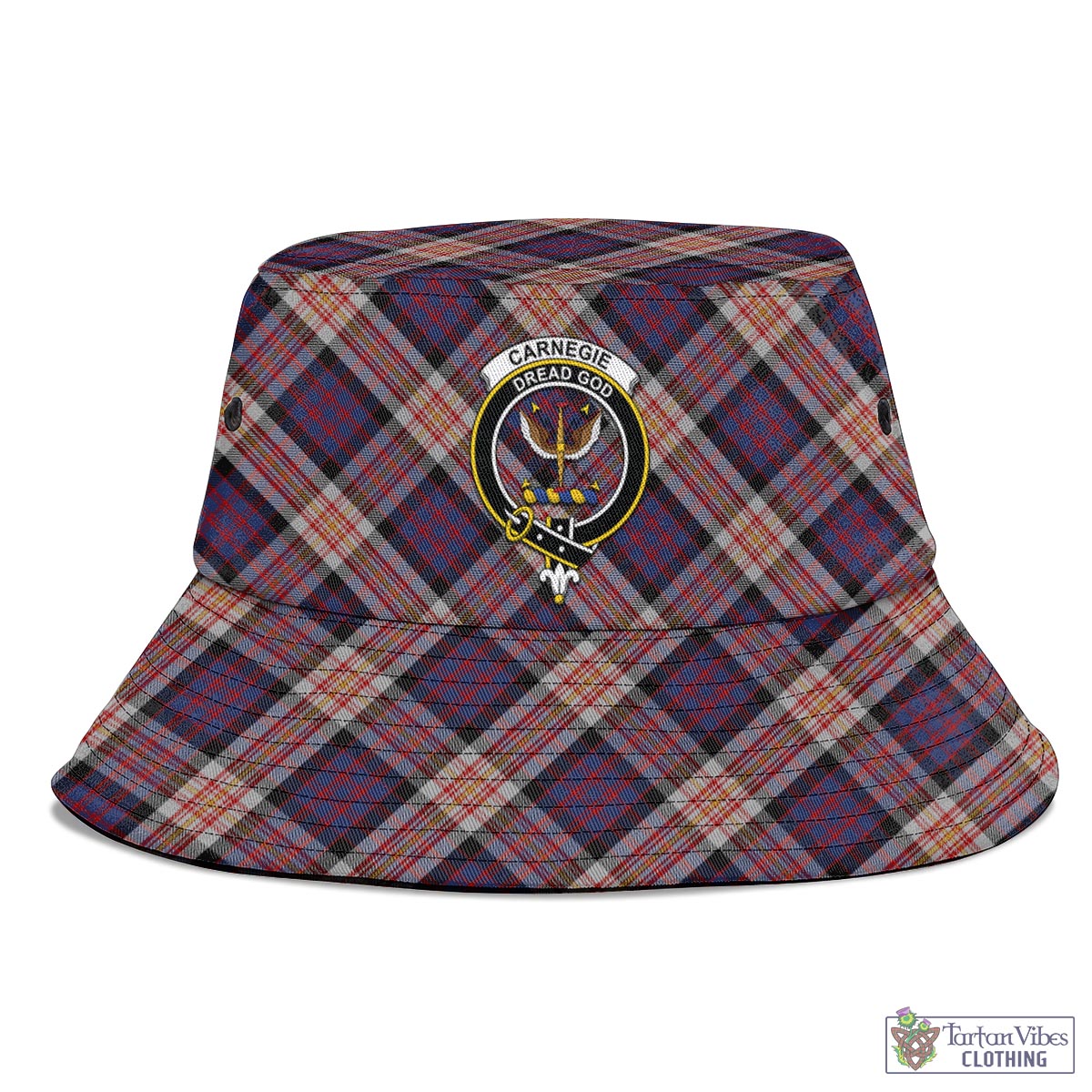 Carnegie Tartan Bucket Hat with Family Crest - Tartan Vibes Clothing