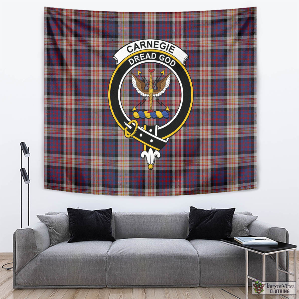 Carnegie Tartan Tapestry Wall Hanging and Home Decor for Room with Family Crest - Tartan Vibes Clothing