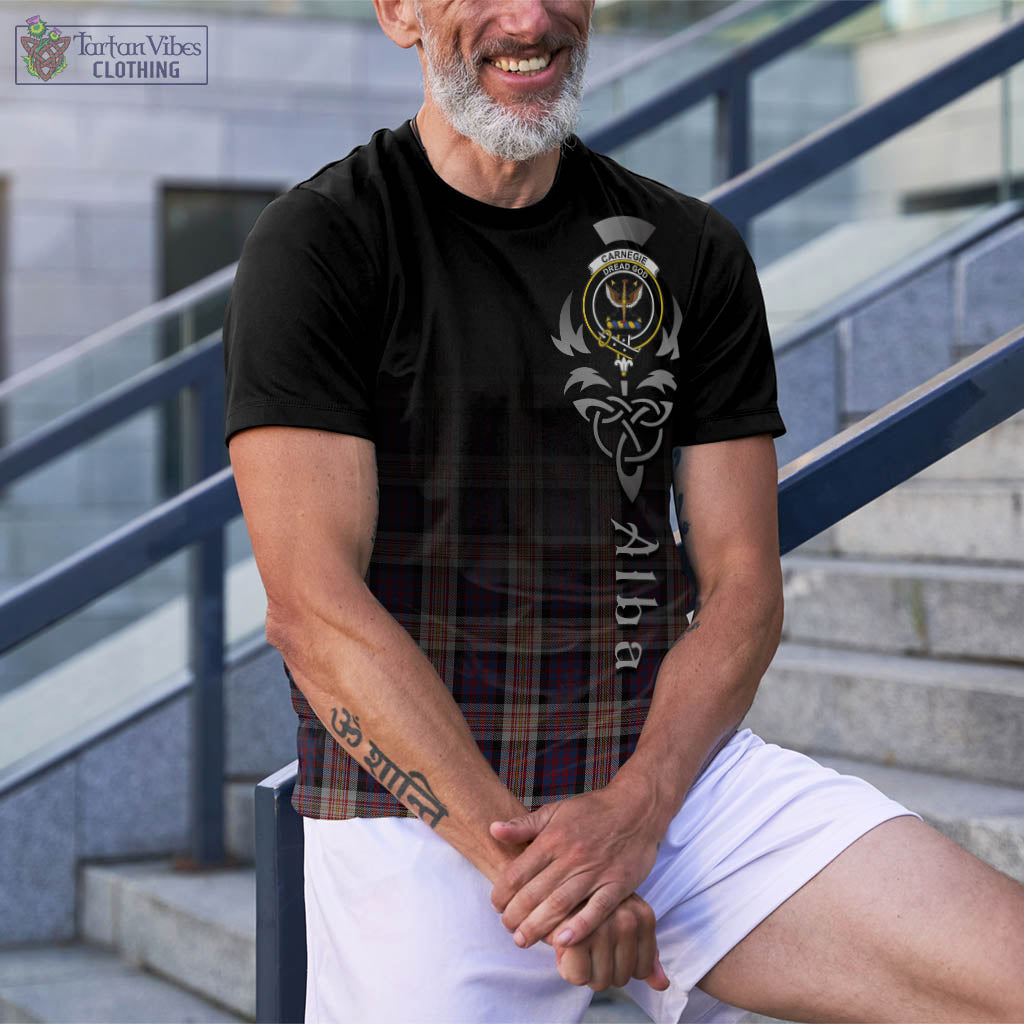 Carnegie Tartan T-Shirt Featuring Alba Gu Brath Family Crest Celtic Inspired - Tartan Vibes Clothing