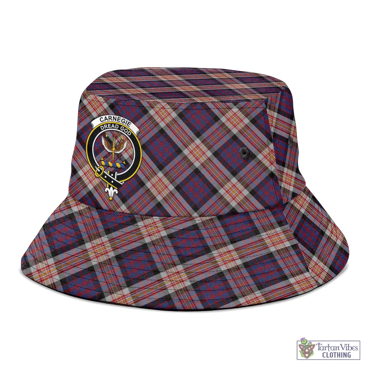 Carnegie Tartan Bucket Hat with Family Crest - Tartan Vibes Clothing