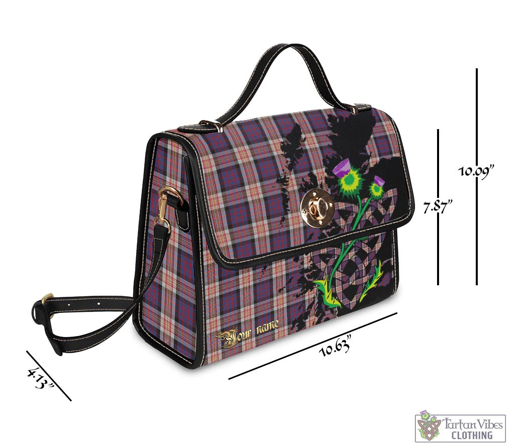 Tartan Vibes Clothing Carnegie Tartan Waterproof Canvas Bag with Scotland Map and Thistle Celtic Accents