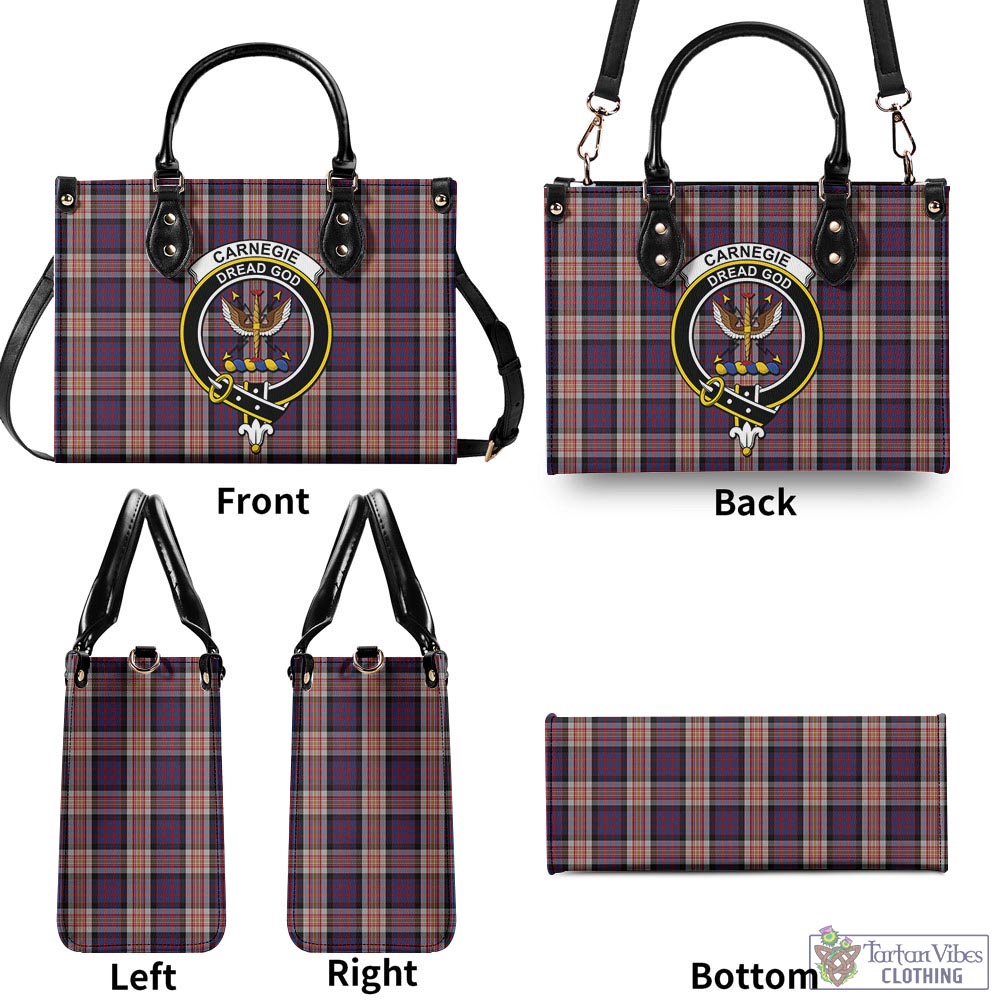 Carnegie Tartan Luxury Leather Handbags with Family Crest - Tartan Vibes Clothing