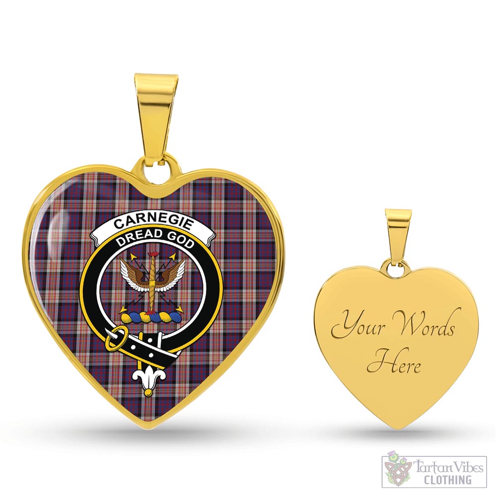Carnegie Tartan Heart Necklace with Family Crest Luxury Necklace (Gold) Yes - Tartan Vibes Clothing