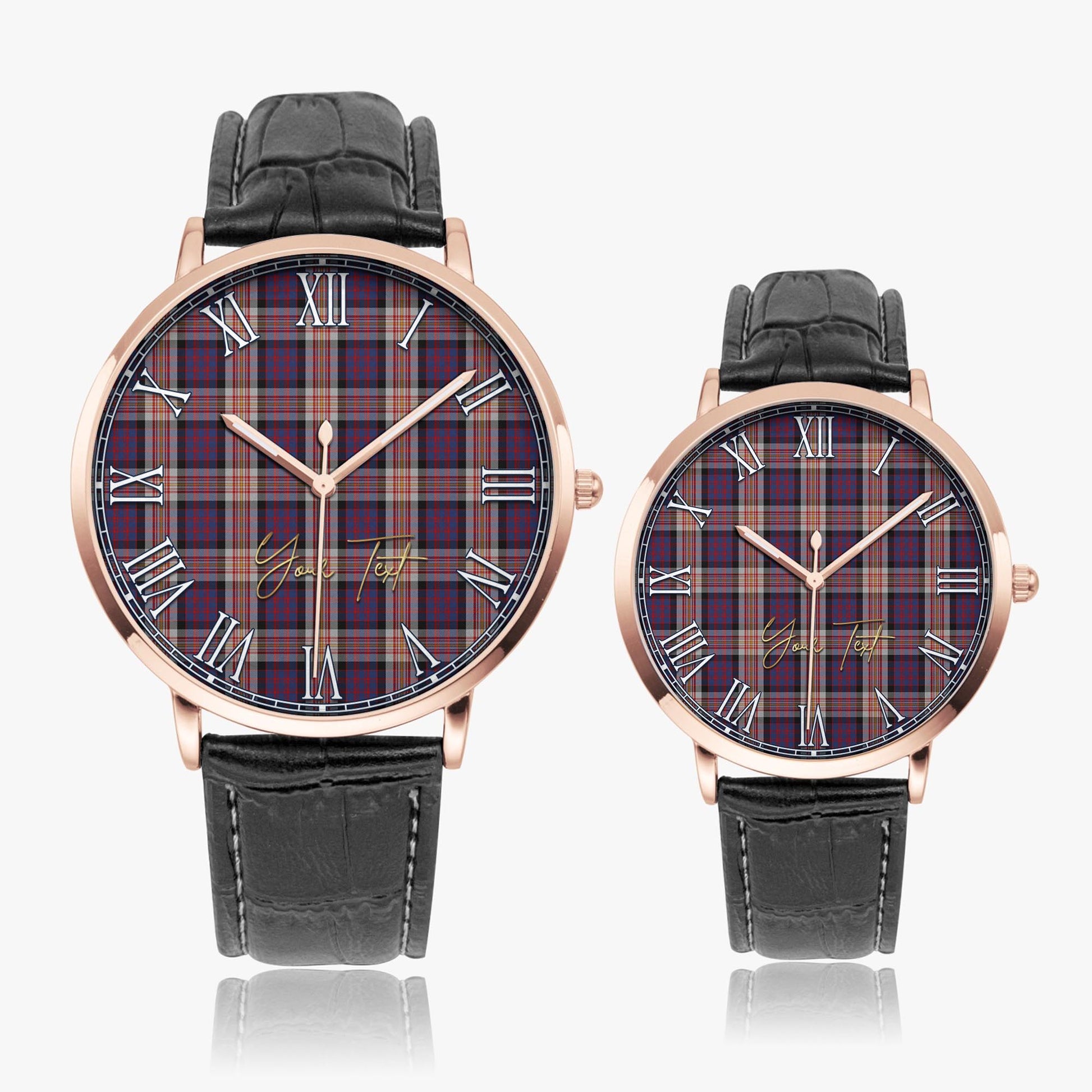 Carnegie Tartan Personalized Your Text Leather Trap Quartz Watch - Tartan Vibes Clothing