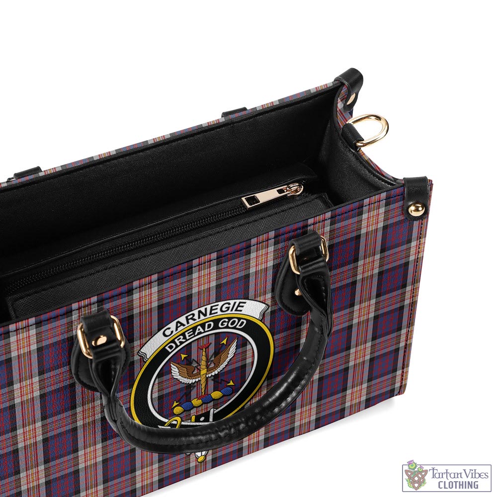 Carnegie Tartan Luxury Leather Handbags with Family Crest - Tartan Vibes Clothing