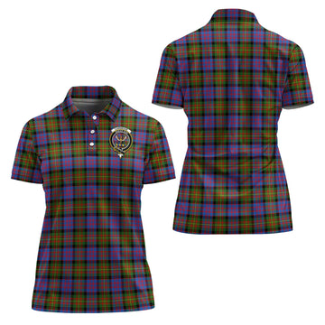Carnegie Ancient Tartan Polo Shirt with Family Crest For Women