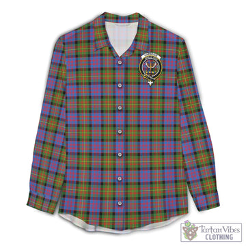 Carnegie Ancient Tartan Womens Casual Shirt with Family Crest