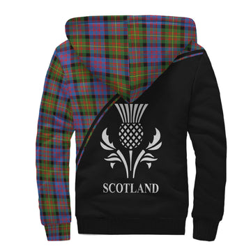 Carnegie Ancient Tartan Sherpa Hoodie with Family Crest Curve Style