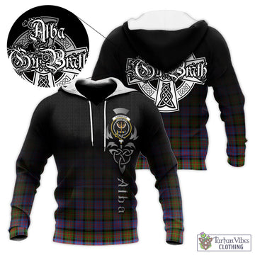 Carnegie Ancient Tartan Knitted Hoodie Featuring Alba Gu Brath Family Crest Celtic Inspired