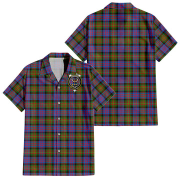 Carnegie Ancient Tartan Short Sleeve Button Down Shirt with Family Crest