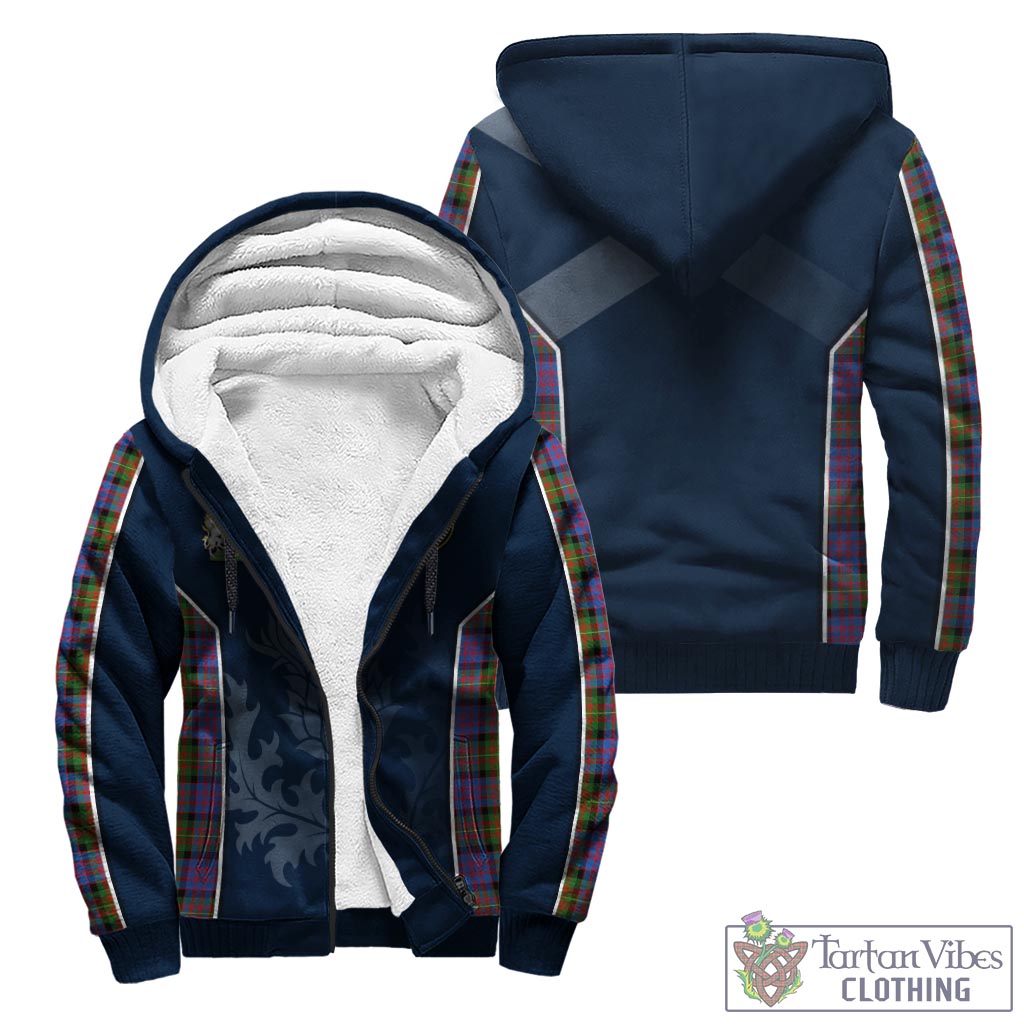 Tartan Vibes Clothing Carnegie Ancient Tartan Sherpa Hoodie with Family Crest and Scottish Thistle Vibes Sport Style