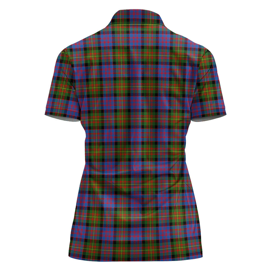 carnegie-ancient-tartan-polo-shirt-with-family-crest-for-women