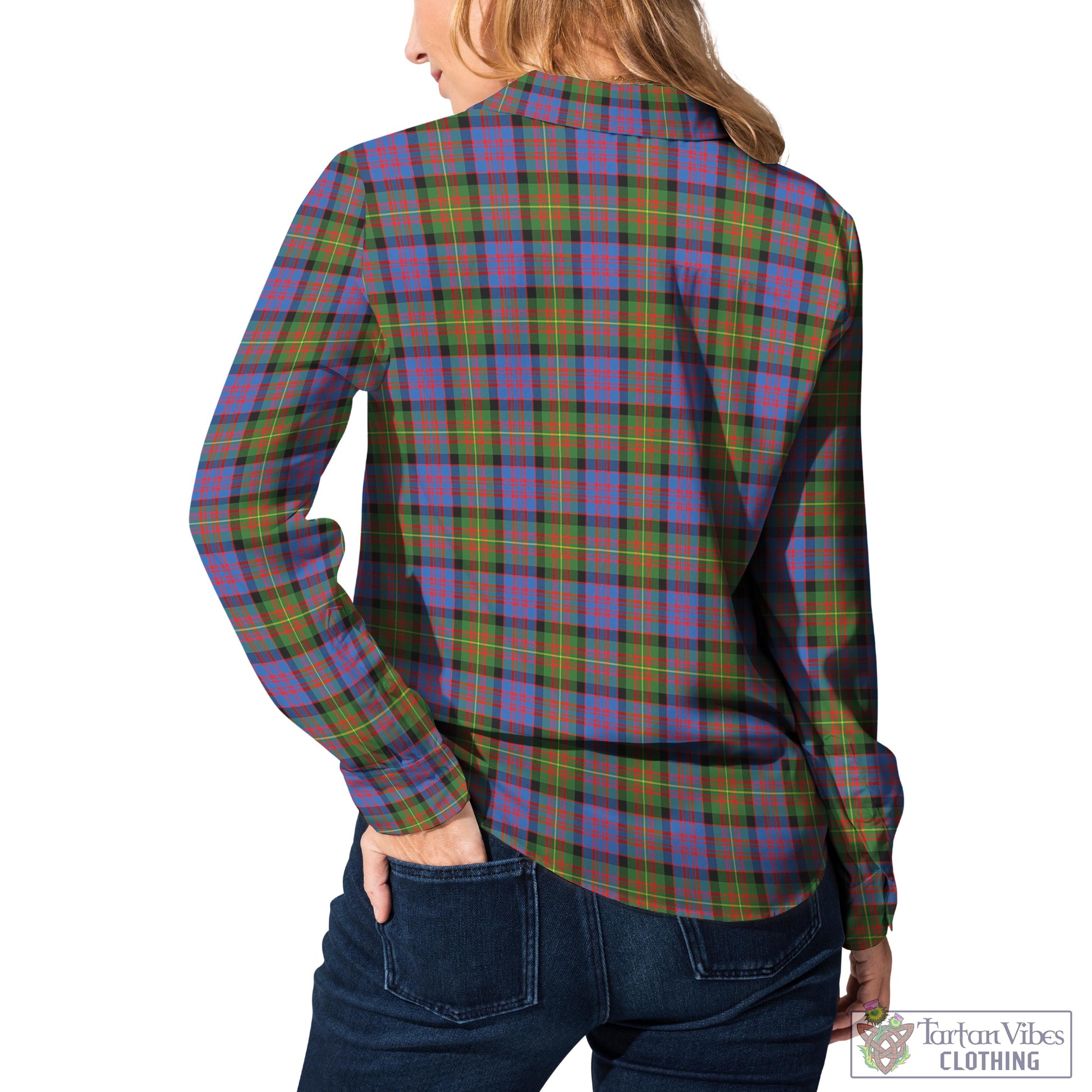 Tartan Vibes Clothing Carnegie Ancient Tartan Womens Casual Shirt with Family Crest