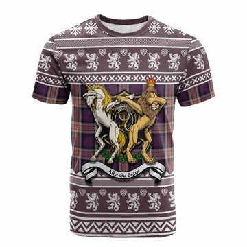 Carnegie Clan Tartan Crest Christmas Cotton T-shirt Coat of Arms Funny Style