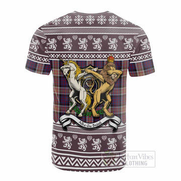 Carnegie Clan Tartan Crest Christmas Cotton T-shirt Coat of Arms Funny Style