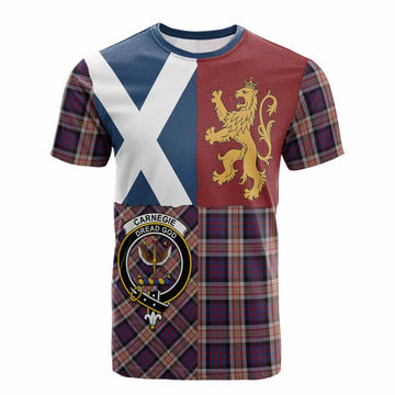 Carnegie Crest Tartan Cotton T-shirt with Lion Rampant Saltire Style