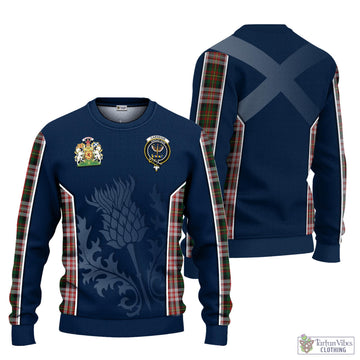 Carnegie Dress Tartan Knitted Sweatshirt with Family Crest and Scottish Thistle Vibes Sport Style