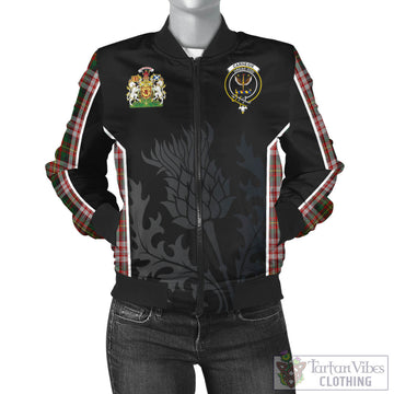 Carnegie Dress Tartan Bomber Jacket with Family Crest and Scottish Thistle Vibes Sport Style