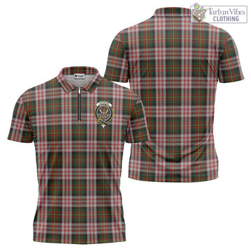 Carnegie Dress Tartan Zipper Polo Shirt with Family Crest