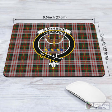 Carnegie Dress Tartan Mouse Pad with Family Crest
