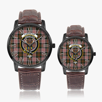Carnegie Dress Tartan Family Crest Leather Strap Quartz Watch