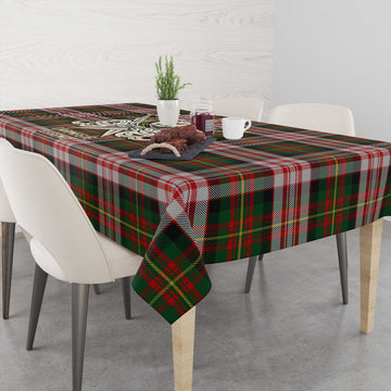 Carnegie Dress Tartan Tablecloth with Clan Crest and the Golden Sword of Courageous Legacy