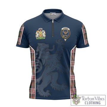 Carnegie Dress Tartan Zipper Polo Shirt with Family Crest and Lion Rampant Vibes Sport Style