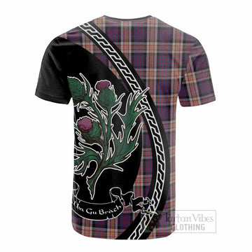 Carnegie Family Crest Tartan Cotton T-shirt Alba Thistle Inspired