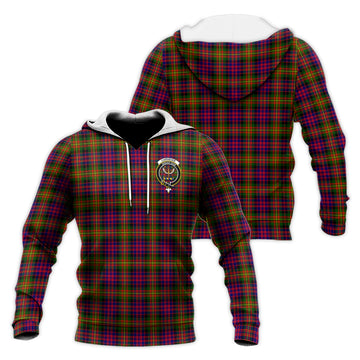Carnegie Modern Tartan Knitted Hoodie with Family Crest