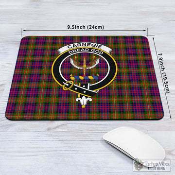 Carnegie Modern Tartan Mouse Pad with Family Crest