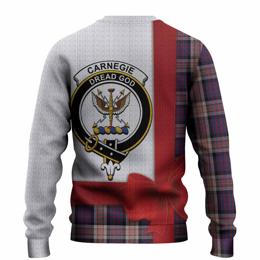 Carnegie Tartan Crest Christmas Christmas Ugly Sweater Highland Cow Bagpipes Coquette Bow Style