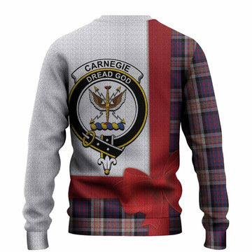 Carnegie Tartan Crest Christmas Christmas Ugly Sweater Highland Cow Bagpipes Coquette Bow Style