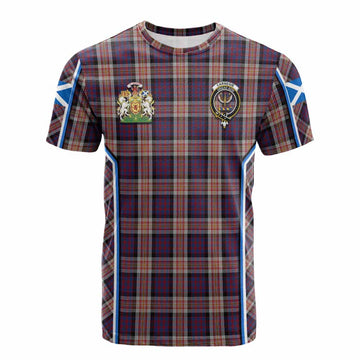 Carnegie Tartan Crest Cotton T-shirt Scotland Coat of Arm Flag Style