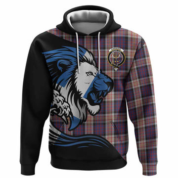 Carnegie Tartan Crest Hoodie Scottish Golden Lions Wave Flow
