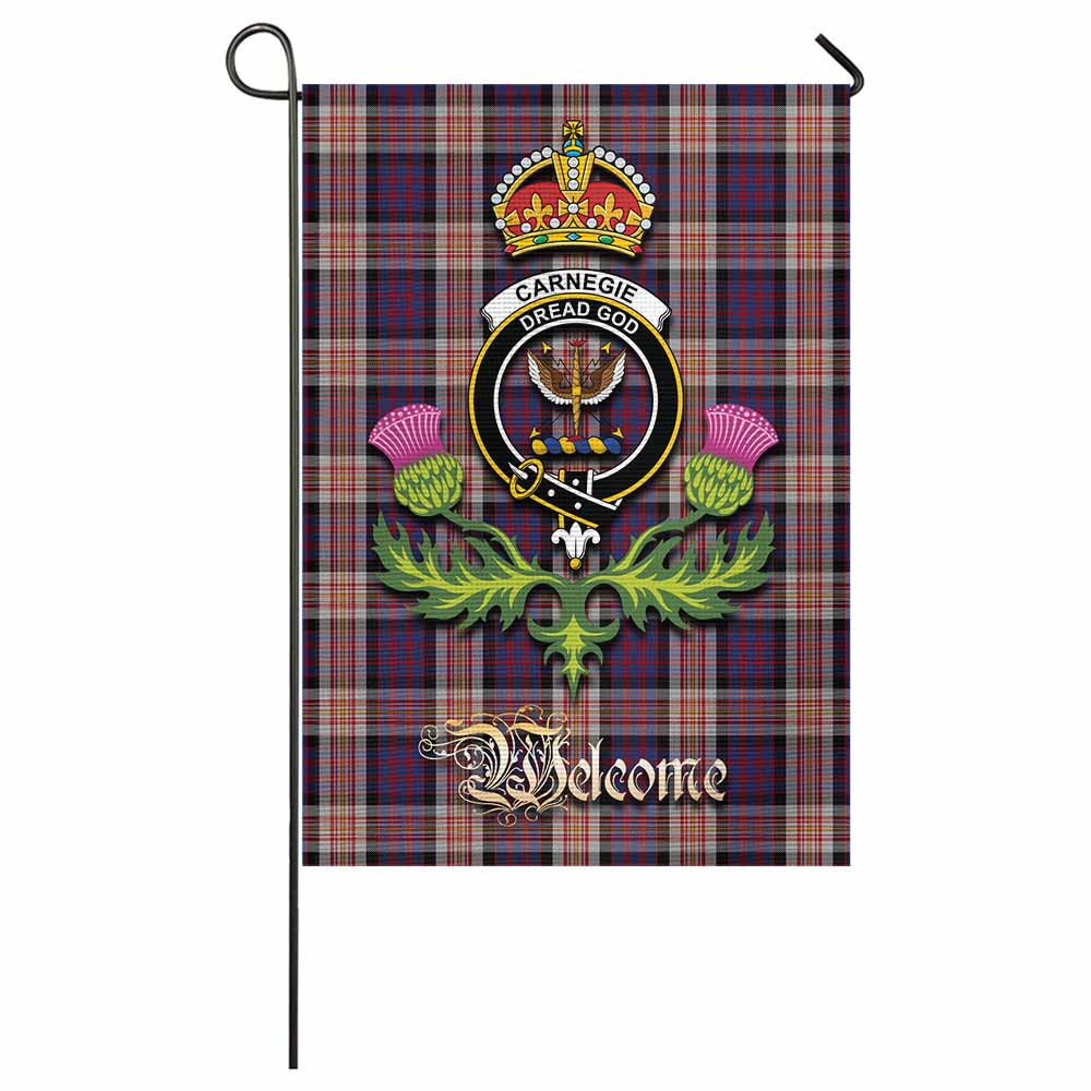 Carnegie Tartan Family Crest Garden Flag Royal Thistle Welcome Style - Tartan Vibes Clothing