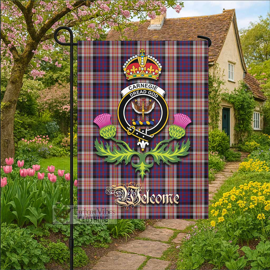Carnegie Tartan Family Crest Garden Flag Royal Thistle Welcome Style - Tartan Vibes Clothing
