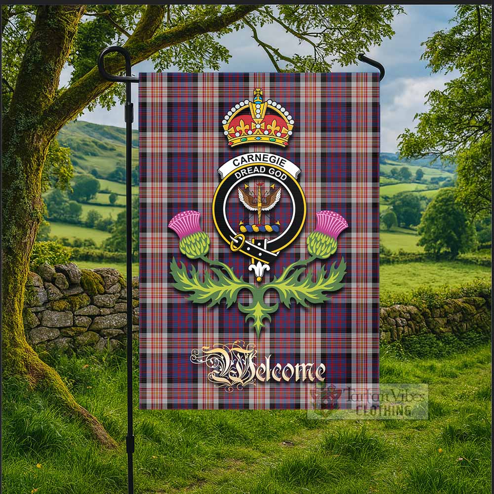 Carnegie Tartan Family Crest Garden Flag Royal Thistle Welcome Style - Tartan Vibes Clothing